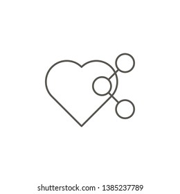Heart, network, share, like vector icon. Element of simple icon for websites, web design, mobile app, info graphics. Thick line icon for website design and development