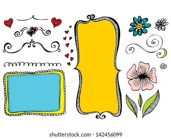 heart new spectacular fingers drawn doodle frame vector design valuable for any project where a feeling of human sense is requireds assortment heart classical white vegetation star community black edg