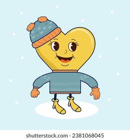 Heart New Year character. 
 Merry Christmas and Happy New Year. Vector illustration