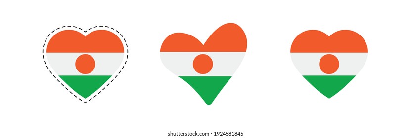 heart Niger  flag. Simple vector Niger 
 flag