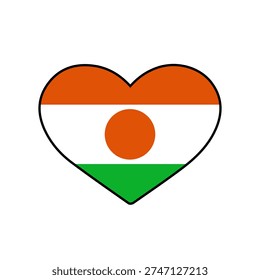 Heart with the Niger flag
Vector heart with the flag on a white background