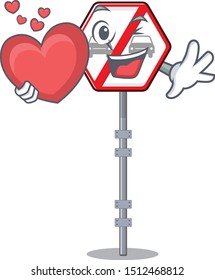 With heart no overtaking with the mascot shape
