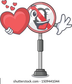 With heart no u turn isolated the mascot