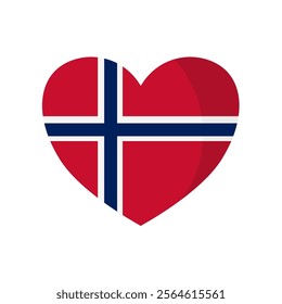  Heart with Norway flag - vector illustration