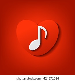 heart with note background