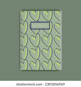 diseño de portada para portátiles de diseño de portada para portátiles diseño de portada para cuaderno con nota espiral minimalista sobre el corazón sobre la cubierta
