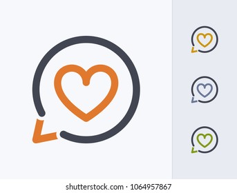 Heart Notification - Outline Duo Icons. A professional, pixel-aligned icon.