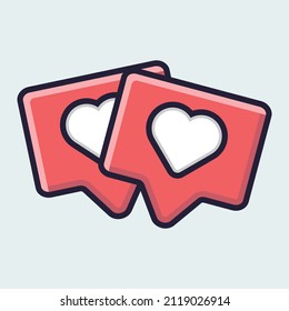 Heart Notifications. Social media like message. Vector illustration.