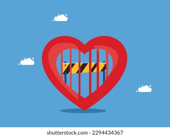 Heart obstruction. Block the heart. vector illustration