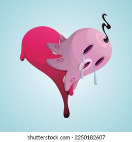 Heart with Octopus droping water