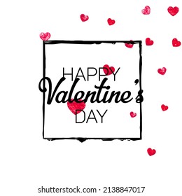 Heart Offer. Romantic Sparkle For Couple. Romance Frame. Rose Art Decoration. Greeting Wallpaper For Present. Pink Vintage Concept. Red Heart Offer.