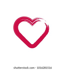 Heart with oil painting vector drawing