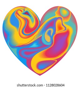 Heart with oil texture vector illustration