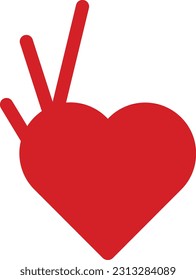 pulgares hacia arriba para el pulgar del corazón ok como Flat