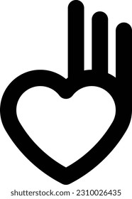 pulgar hacia arriba para el control del corazón como Esquema