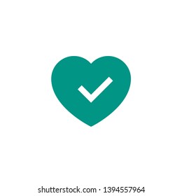 heart with okay check symbol for healthy icon design. medical healthcare vector illustration