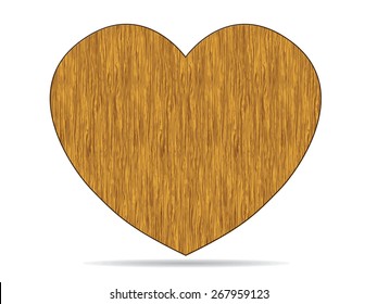 a heart of an old wood vector on a white background
