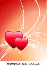 Heart on Abstract Modern Light Background Original Illustration
