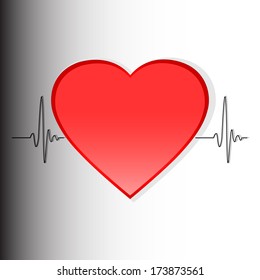 Heart on a background of the electrocardiogram, eps10