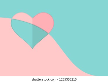 Heart  on  background,  Happy valentine's day concept vector illustration.