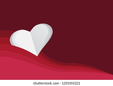 Heart  on  background,  Happy valentine's day concept vector illustration.