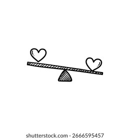 Heart on Balancing Board Representing Emotional Stability and Balance