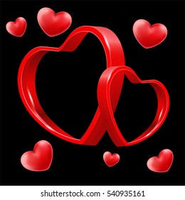 Heart on a black background