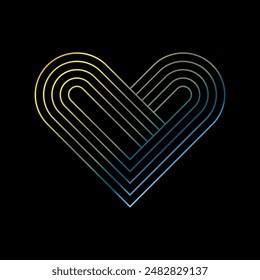 Heart on black background Love icon Vector illustration design