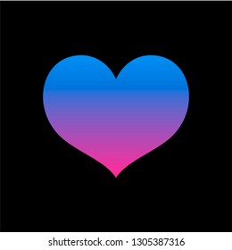 Heart on black background, synthwave, retrowave