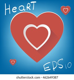 Heart on a blue background . vector illustrations