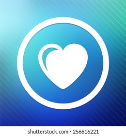 Heart on Blue Round Button