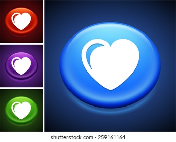 Heart on Blue Round Button