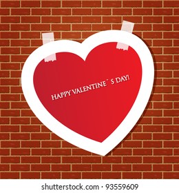 Heart on the brick wall