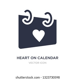 heart on calendar icon on white background. Simple element illustration from UI concept. heart on calendar sign icon symbol design.
