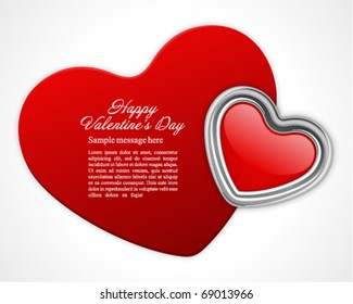 Heart on card Valentine's day vector background