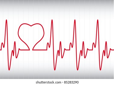 heart on a cardiogram