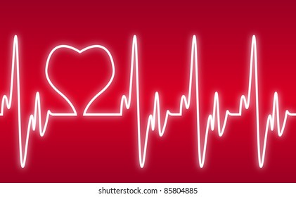 heart on a cardiogram