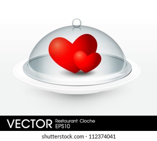 Heart On  Cloche Platter