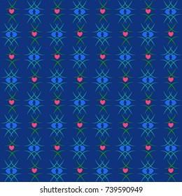 Heart on dark background. Fashion graphic design. Modern stylish texture. Colorful template for prints, textiles, wrapping, wallpaper, card, banner, business. Vector illustration