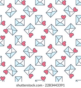 Corazón en el vector sobre el concepto de botón de tipo correo electrónico similar color sin fisuras