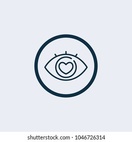Heart on eye icon vector