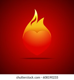 Heart on fire.