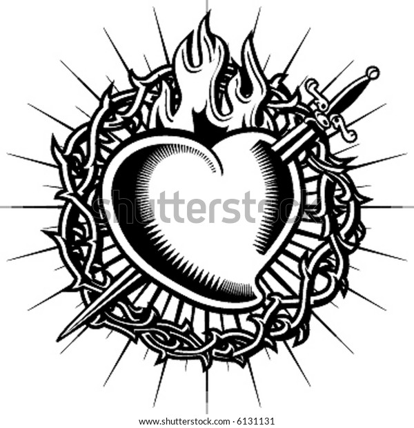 Heart On Fire Stock Vector Royalty Free 6131131