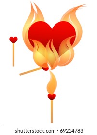 Heart on Fire. Eps 10. Fully editable and sizable.
