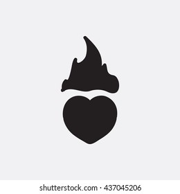 Heart on fire Icon