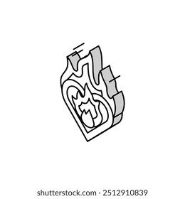 heart on fire isometric icon vector. heart on fire sign. isolated symbol illustration