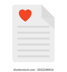 Heart on folded paper, concept of wishlist