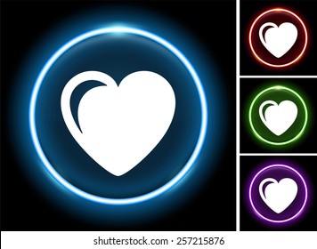 Heart on Glow Round Button