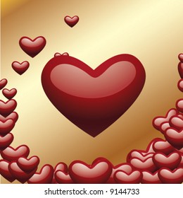 Heart on gold