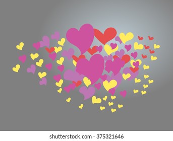 Heart on a gray background. A heart. heart. Purple